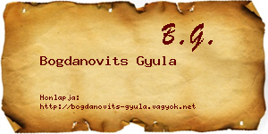 Bogdanovits Gyula névjegykártya